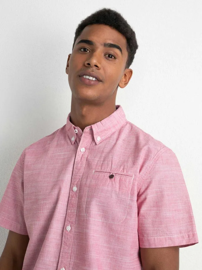 Men Shirts Petrol Industries Marl ShortSleeved Shirt Fire Red