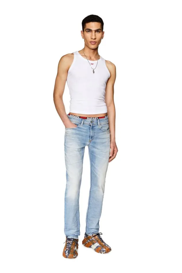 Men Skinny Jeans 1979 Sleenker 09g39 Light Blue Diesel Skinny