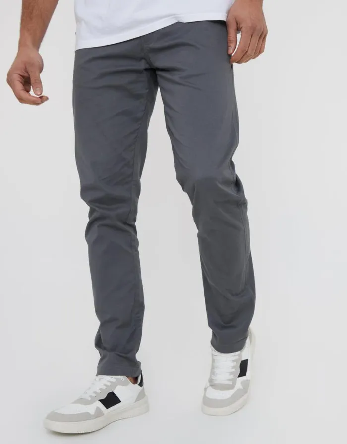 Men Slate Slim Fit Chino Trousers Threadbare Chinos