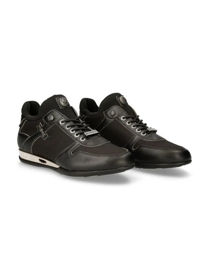Men Sneaker Black Hybrid With Laces MChrono002V22 New Rock Sneakers