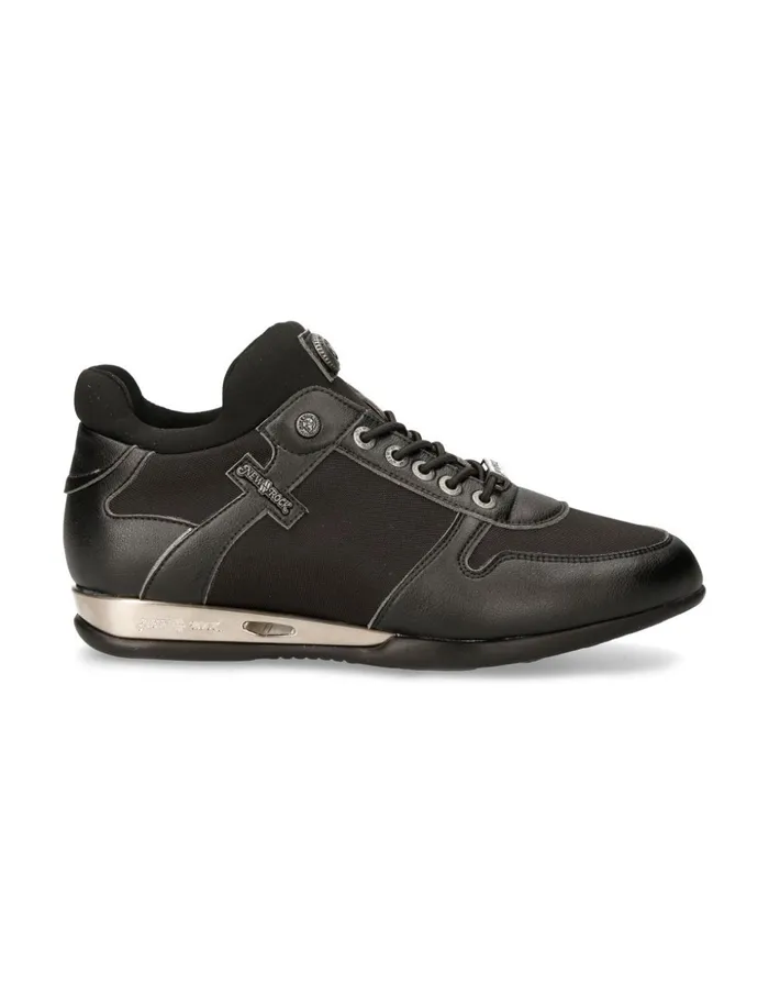 Men Sneaker Black Hybrid With Laces MChrono002V22 New Rock Sneakers