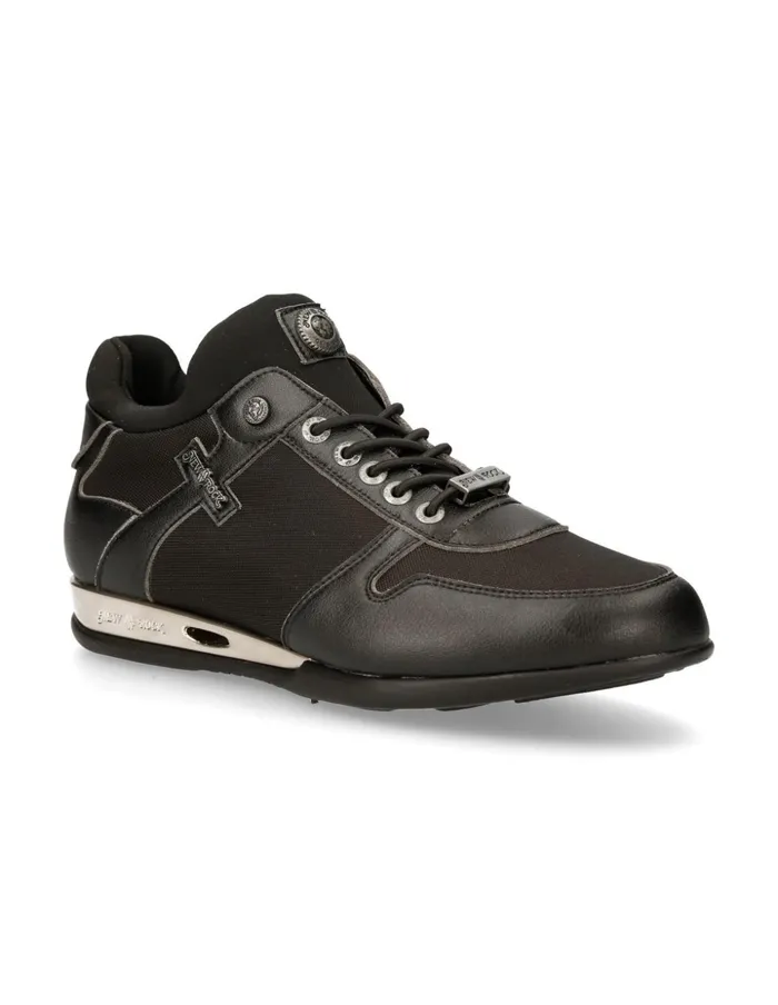 Men Sneaker Black Hybrid With Laces MChrono002V22 New Rock Sneakers