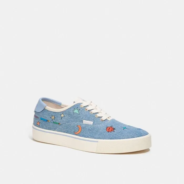 Men Sneakers Coach Coach X Observed By Us Lace Up Skate Sneaker Blue Denim
