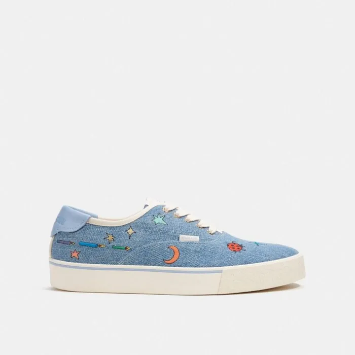 Men Sneakers Coach Coach X Observed By Us Lace Up Skate Sneaker Blue Denim