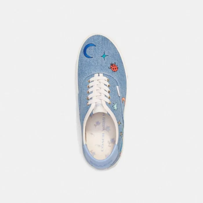Men Sneakers Coach Coach X Observed By Us Lace Up Skate Sneaker Blue Denim