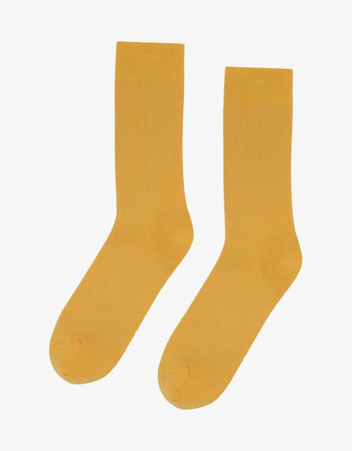 Men Socks and Colorful Standard Classic Organic Sock Burned Yellow