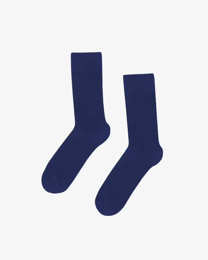 Men Socks and Colorful Standard Classic Organic Sock Marine Blue