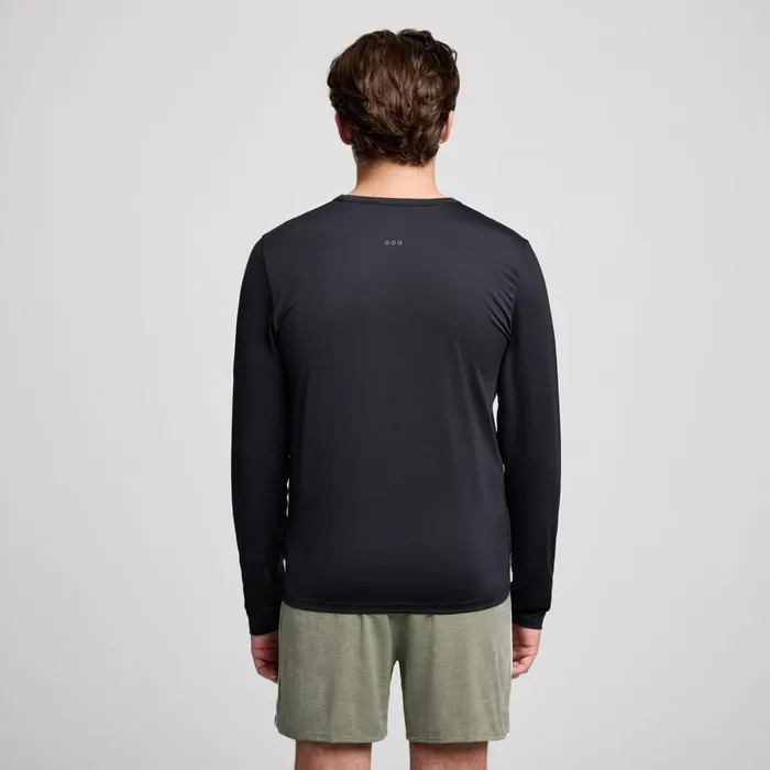 Men Stopwatch Long Sleeve Black Saucony Tops