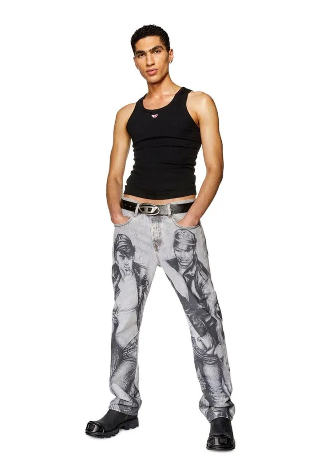 Men Straight Jeans 2020 DViker 007f8 Grey Diesel Straight