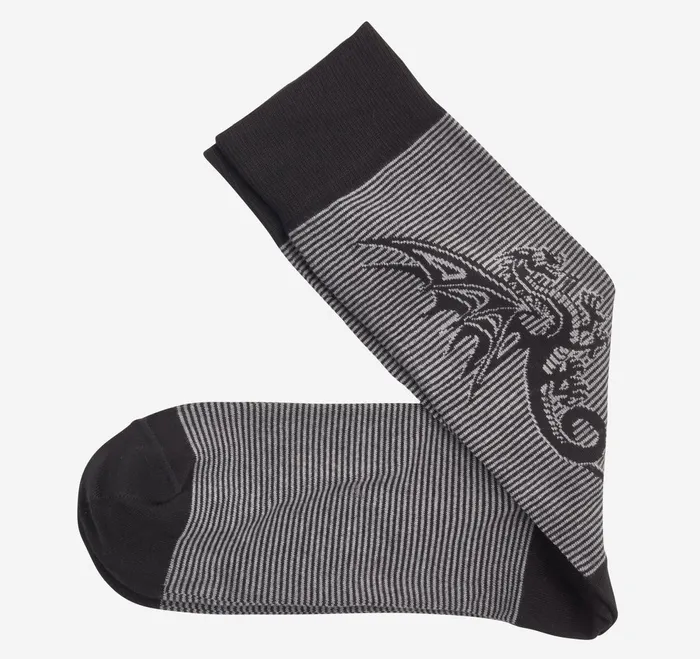 Men Striped Socks Black Dragon JohnstonandMurphy Socks