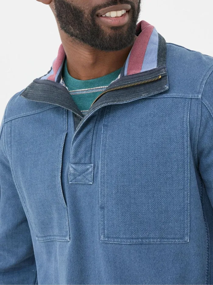 Men Sweatshirts and Hoodies Fat Face Airlie Blue Panel Sweatshirt