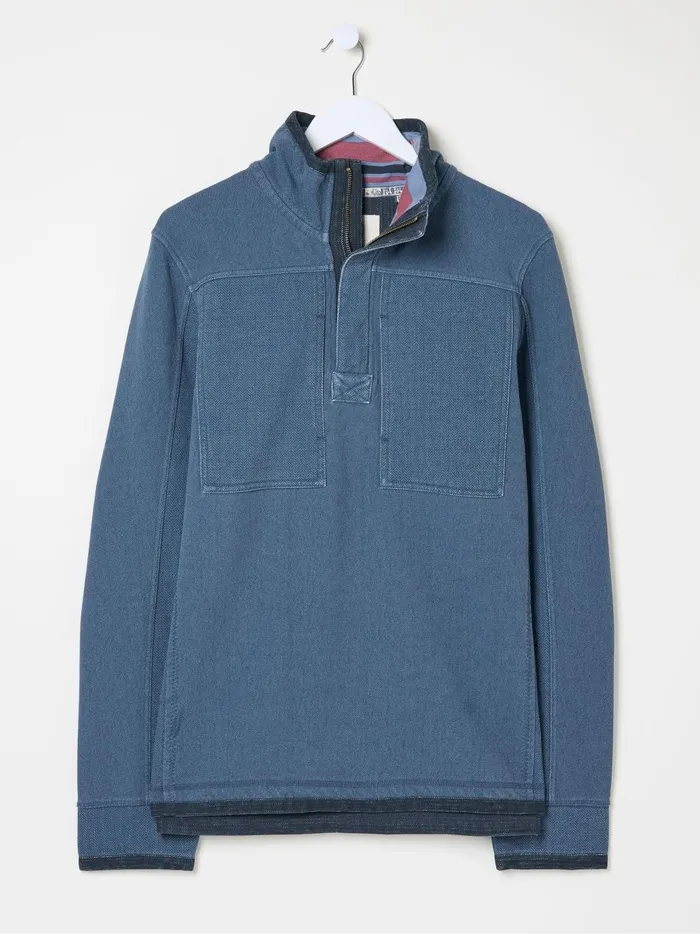 Men Sweatshirts and Hoodies Fat Face Airlie Blue Panel Sweatshirt