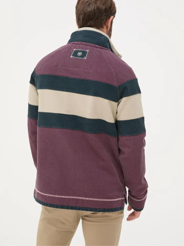 Men Sweatshirts and Hoodies Fat Face Airlie Dark Red Panel Sweatshirt