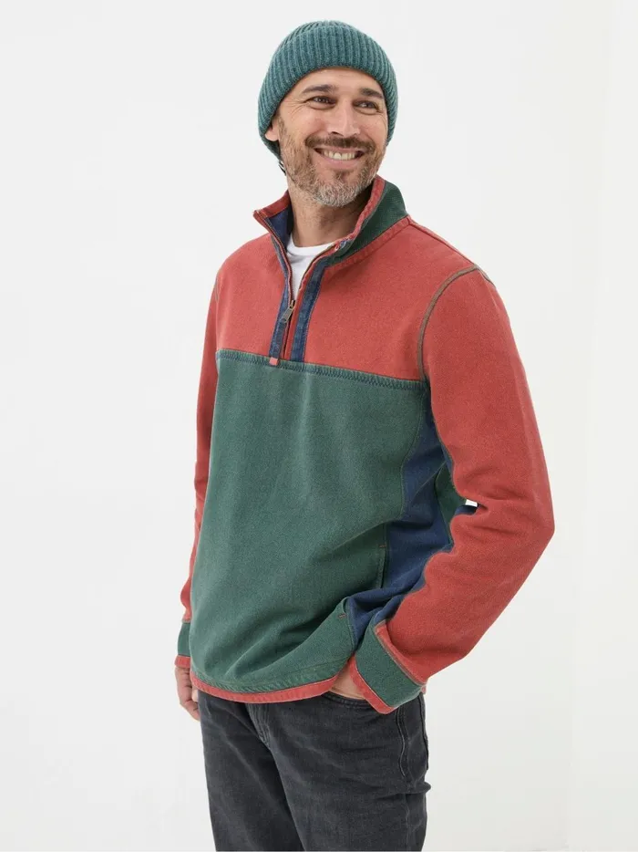 Men Sweatshirts and Hoodies Fat Face Airlie Orange Panel Sweatshirt