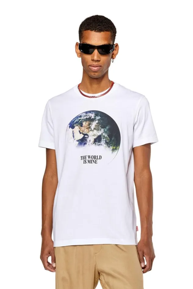 Men TDiegorL4 White Diesel Tshirts Men TDiegorL4 White Diesel Tshirts