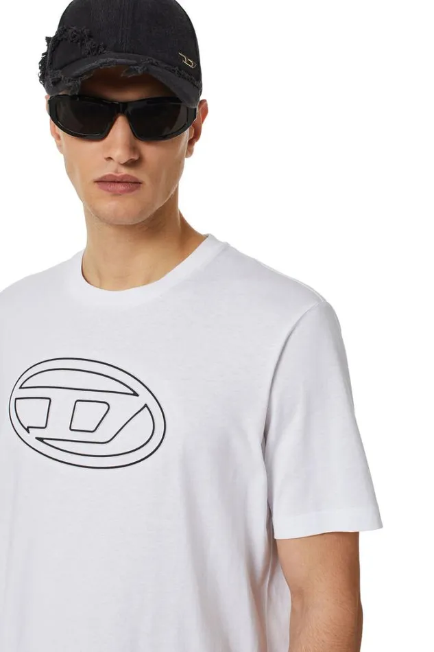 Men TJustBigoval White Diesel Tshirts Men TJustBigoval White Diesel Tshirts