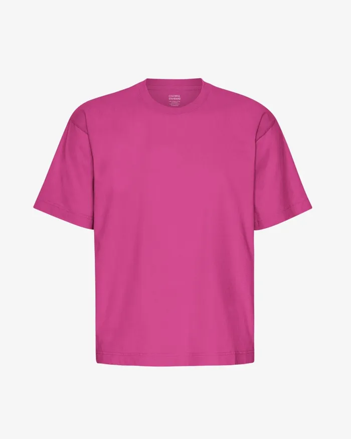 Men TShirts Colorful Standard Oversized Organic TShirt Magenta Blaze