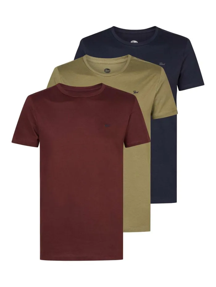 Men TShirts Petrol Industries 3 Pack TShirts Armyburgundynavy