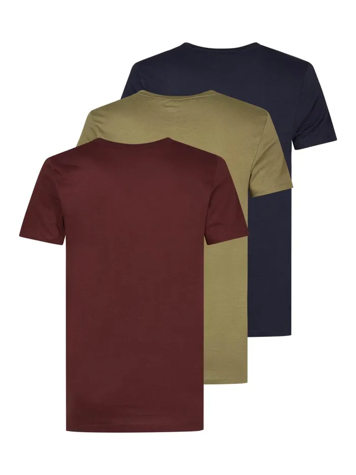 Men TShirts Petrol Industries 3 Pack TShirts Armyburgundynavy