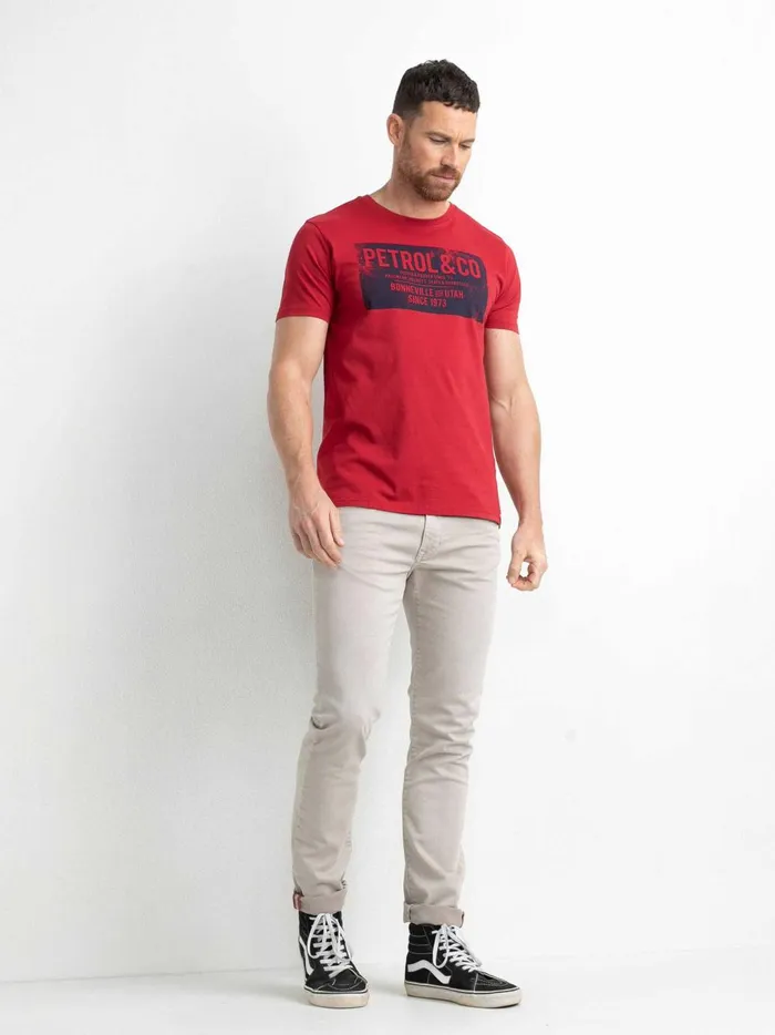 Men TShirts Petrol Industries Artwork TShirt Fire Red