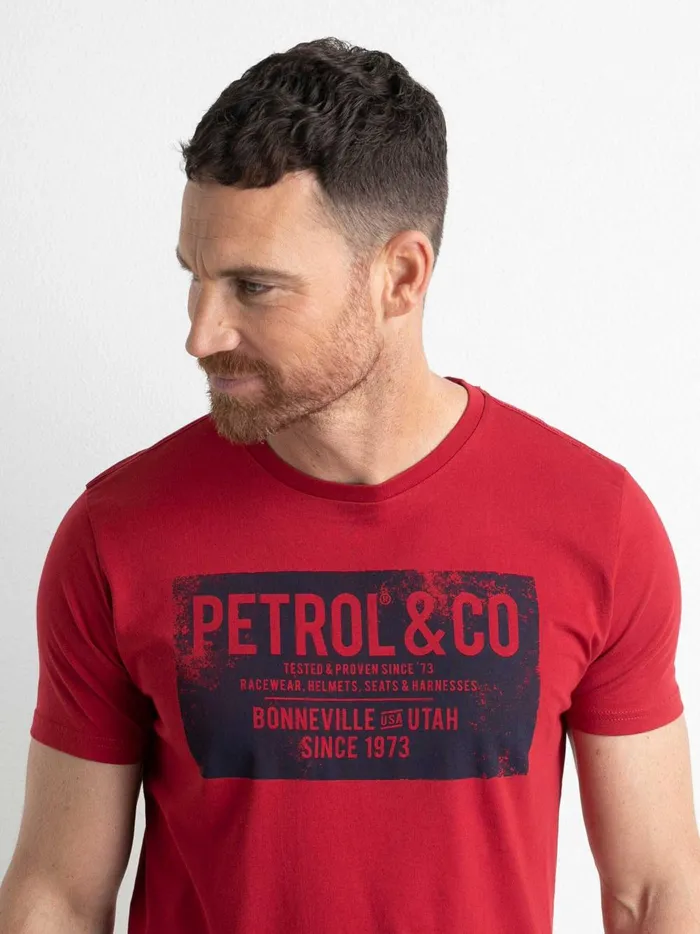 Men TShirts Petrol Industries Artwork TShirt Fire Red
