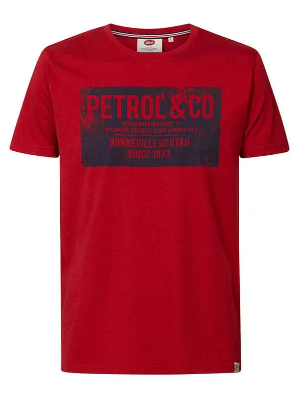 Men TShirts Petrol Industries Artwork TShirt Fire Red