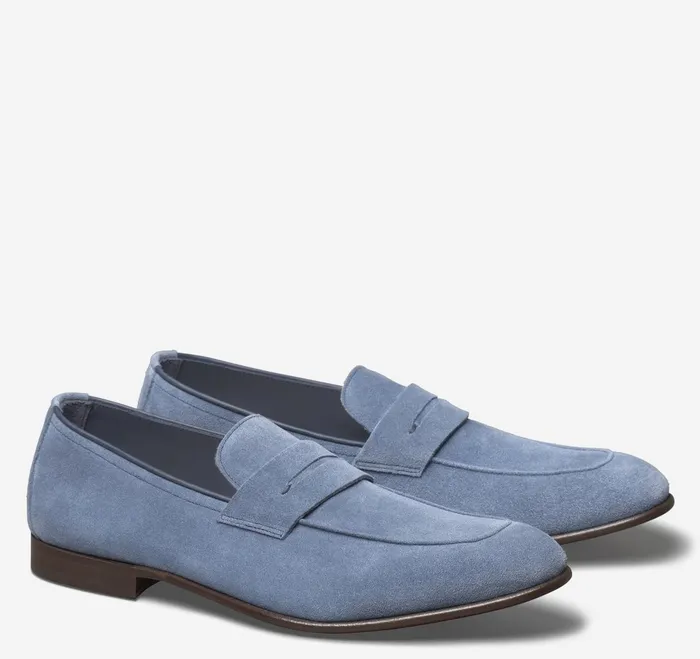 Men Taylor Penny Loafer Denim Italian Suede JohnstonandMurphy SlipOns and Loafers Men Taylor Penny Loafer Denim Italian Suede JohnstonandMurphy SlipOns and Loafers