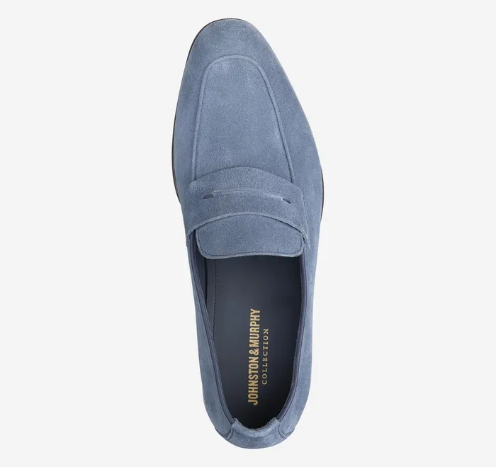 Men Taylor Penny Loafer Denim Italian Suede JohnstonandMurphy SlipOns and Loafers Men Taylor Penny Loafer Denim Italian Suede JohnstonandMurphy SlipOns and Loafers