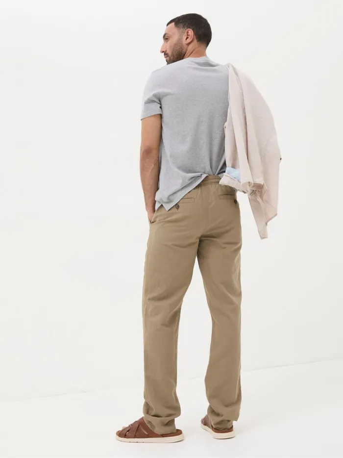 Men Trousers and Chinos Fat Face Natural Straight Cotton Linen Trousers