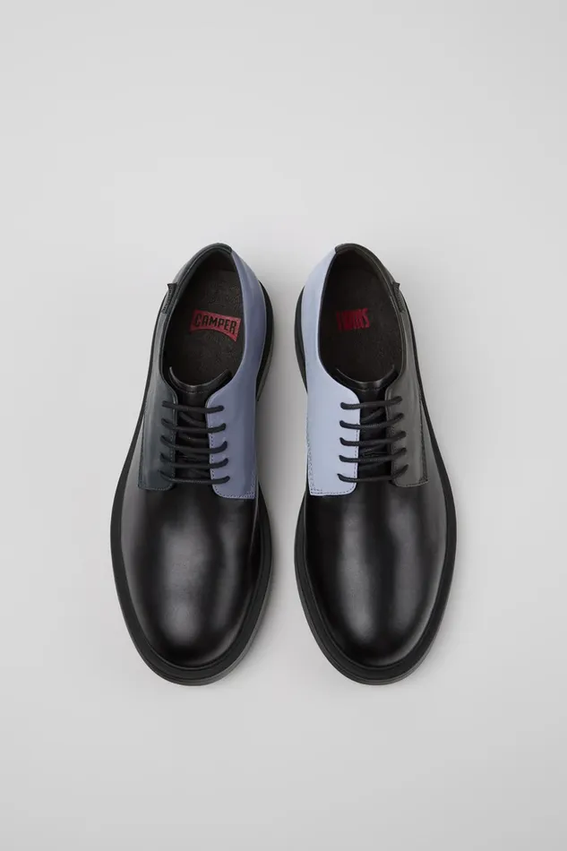Men Twins Black Leather Shoes Camper Formal Shoes Men Twins Black Leather Shoes Camper Formal Shoes