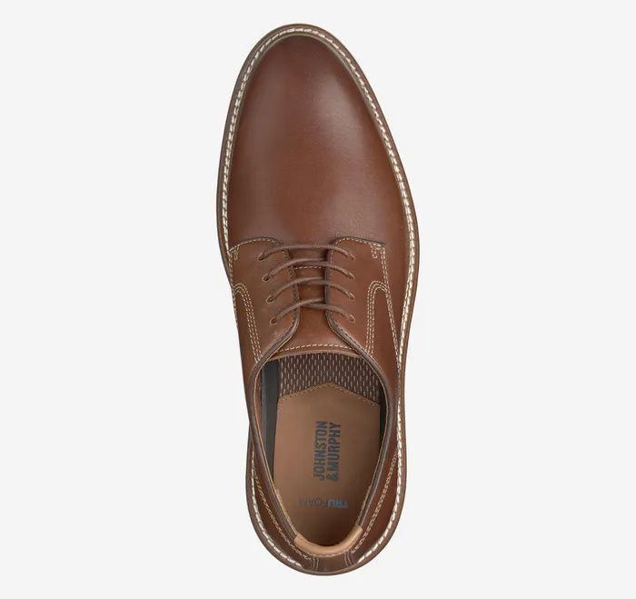 Men Upton Plain Toe Tan Full Grainblue Sole JohnstonandMurphy LaceUps Men Upton Plain Toe Tan Full Grainblue Sole JohnstonandMurphy LaceUps