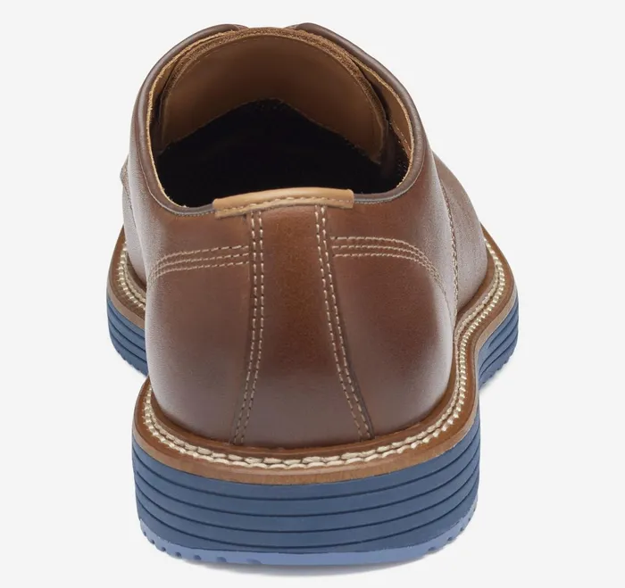 Men Upton Plain Toe Tan Full Grainblue Sole JohnstonandMurphy LaceUps Men Upton Plain Toe Tan Full Grainblue Sole JohnstonandMurphy LaceUps