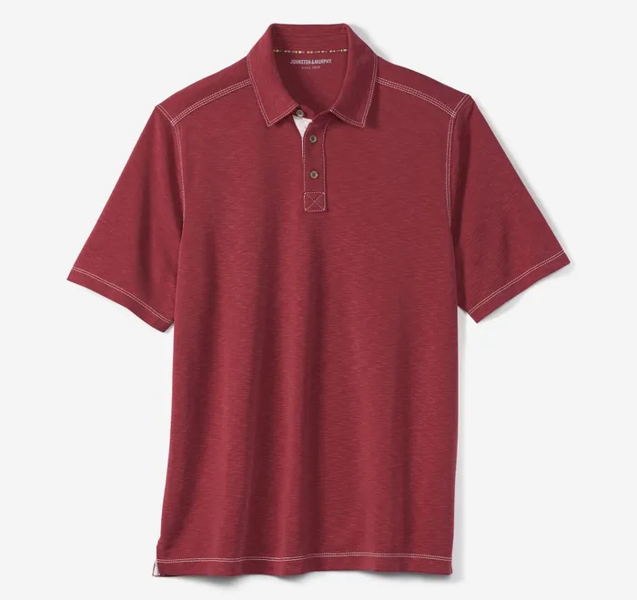 Men Vintage Slub Polo Red JohnstonandMurphy Polos and Tees Men Vintage Slub Polo Red JohnstonandMurphy Polos and Tees