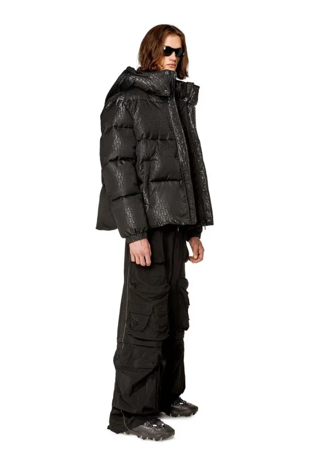 Men WRolfysMon Black Diesel Outerwear And Jackets