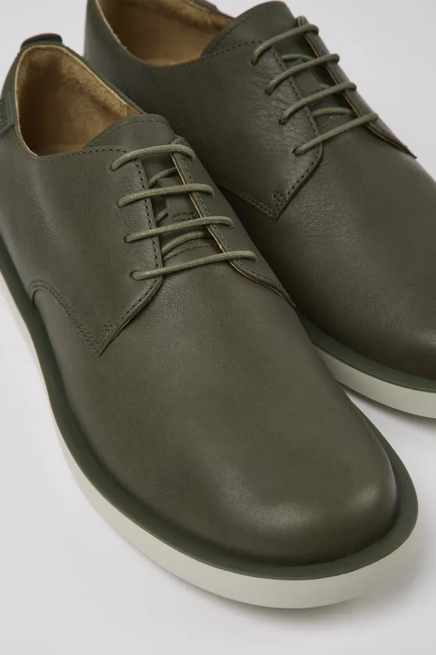 Men Wagon Green Leather Shoes Camper Casual Shoes