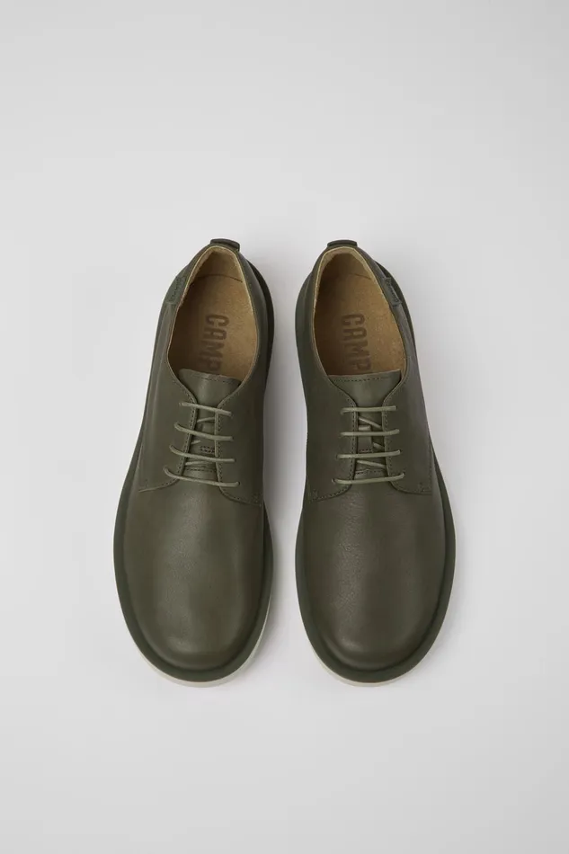 Men Wagon Green Leather Shoes Camper Casual Shoes