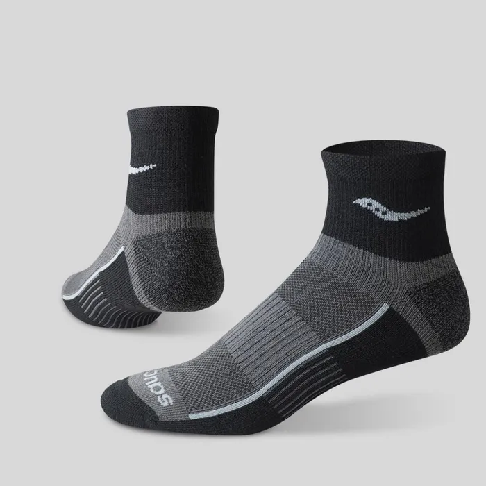 MenWomen Inferno Quarter 3Pack Socks Black Saucony Accessories
