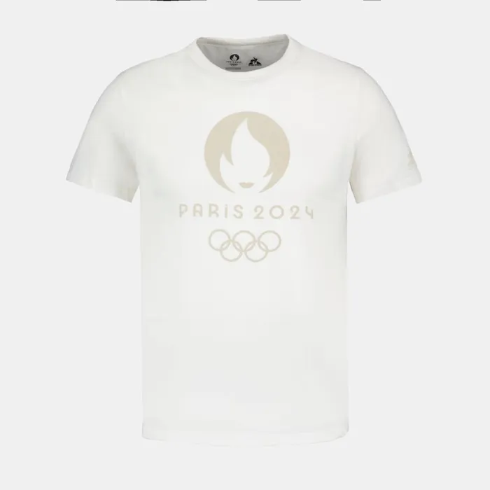 MenWomen Le Coq Sportif Tshirts And Tops Paris 2024 TShirt Marshmallow
