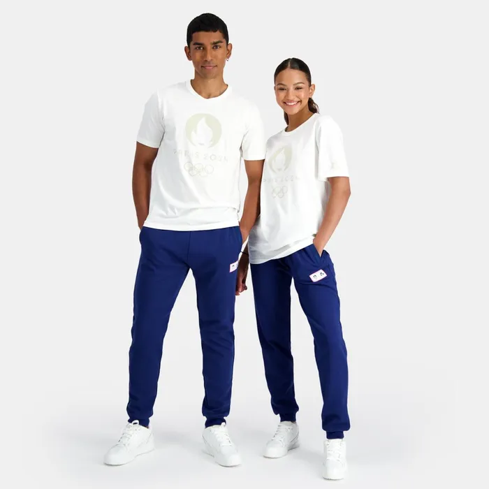 MenWomen Le Coq Sportif Tshirts And Tops Paris 2024 TShirt Marshmallow