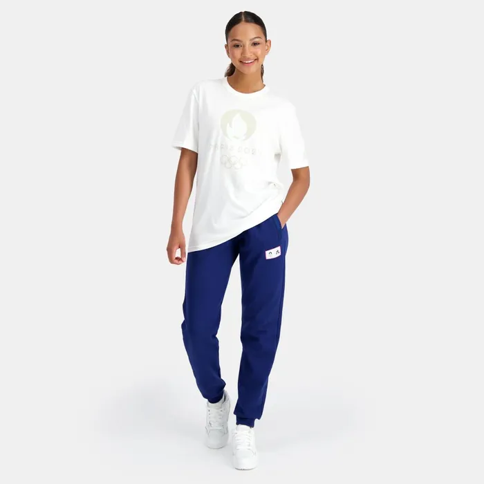 MenWomen Le Coq Sportif Tshirts And Tops Paris 2024 TShirt Marshmallow