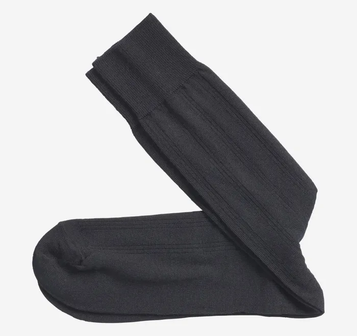 Men Wool Ribbed Socks Navy JohnstonandMurphy Socks