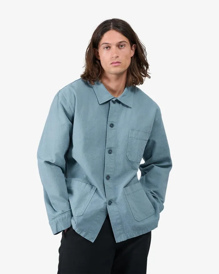Men Workwear Jackets Colorful Standard Organic Workwear Jacket Stone Blue