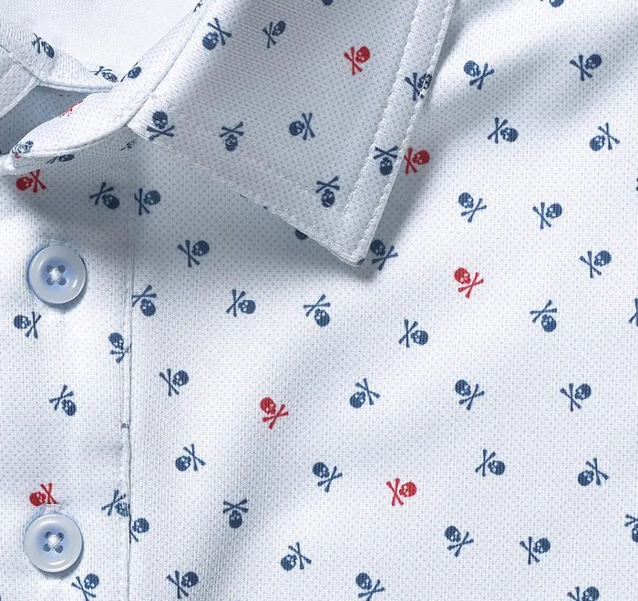 Men Xc4 Performance Polo Light Blue Skull JohnstonandMurphy Polos and Tees Men Xc4 Performance Polo Light Blue Skull JohnstonandMurphy Polos and Tees