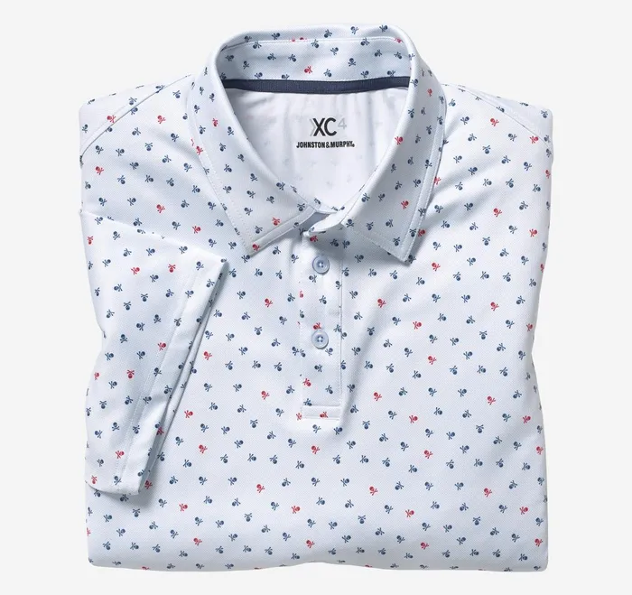 Men Xc4 Performance Polo Light Blue Skull JohnstonandMurphy Polos and Tees Men Xc4 Performance Polo Light Blue Skull JohnstonandMurphy Polos and Tees