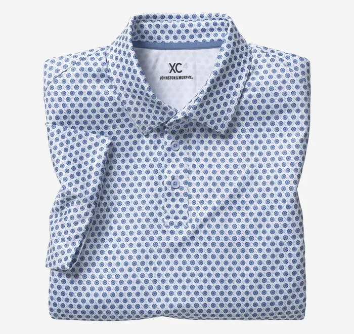 Men Xc4 Performance Polo Whiteblue Dotted Circle JohnstonandMurphy Polos and Tees Men Xc4 Performance Polo Whiteblue Dotted Circle JohnstonandMurphy Polos and Tees