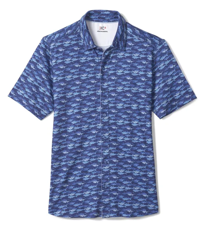 Men Xc4 Performance Shirt Navy Shark JohnstonandMurphy ShortSleeve Shirts Men Xc4 Performance Shirt Navy Shark JohnstonandMurphy ShortSleeve Shirts