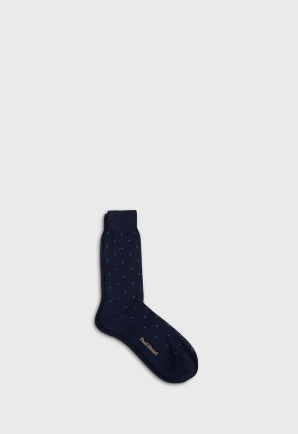 Mens Cotton Dotted Sock Denim Socks Paulstuart