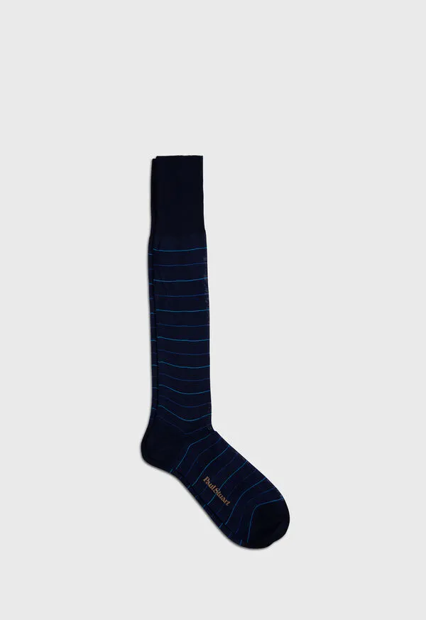 Mens Socks Paulstuart Cotton Horizontal Stripe Sock Black