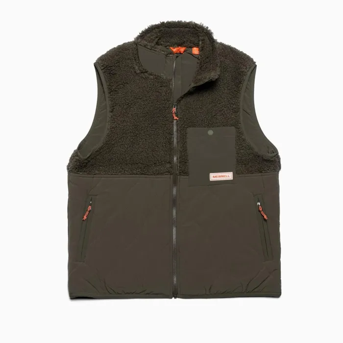 Merrell Outerwear Men Sherpa Mixup Vest Dusty Olive
