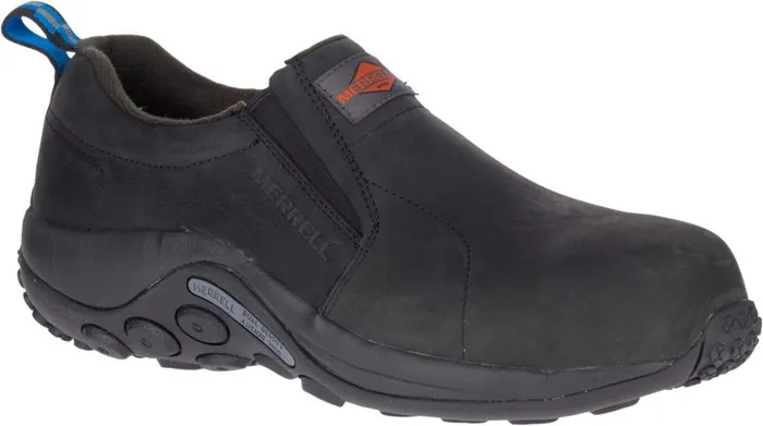 Merrell SlipOns Men Jungle Moc Leather Comp Toe Work Shoe Black